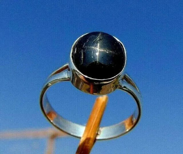 Sterndiopsid - black star - Ring Gr. 16,25 Silber 925