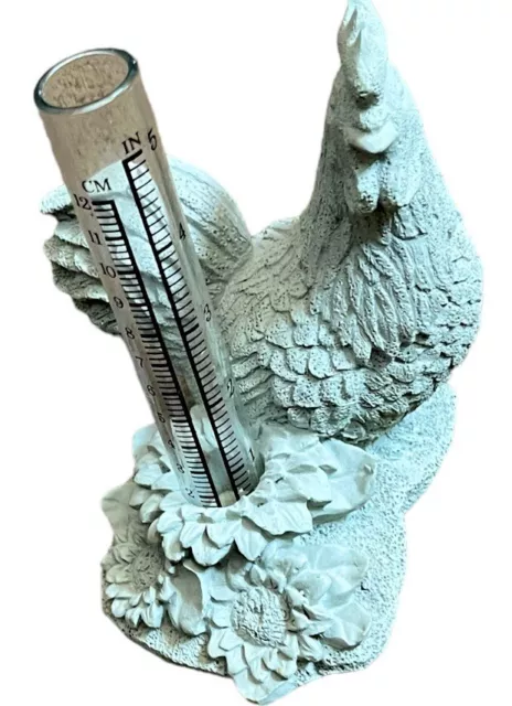 Chicken Rooster Ceramic Statue With Large Thermometer Vintage Summerfields