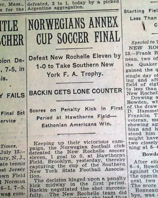 1930 FIFA WORLD CUP SOCCER Very 1st Championship Tournament Old NYC Newspaper