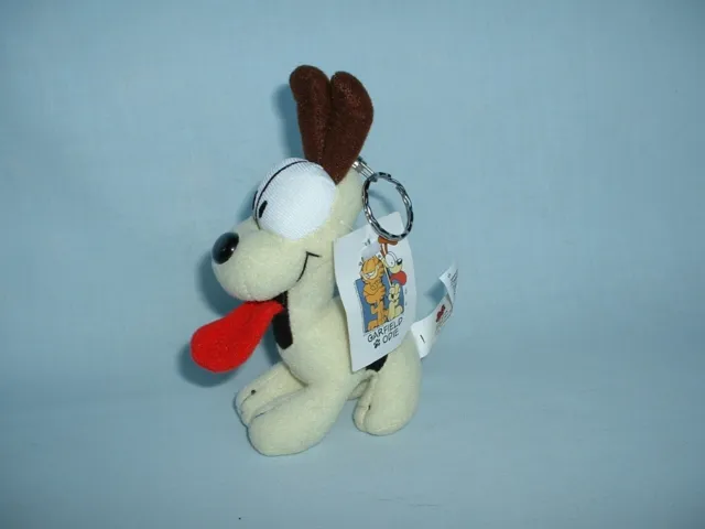 GARFIELD ODIE THE DOG Keyring Key Chain Cuddly Soft Plush Toy With Tag BAG CLIP