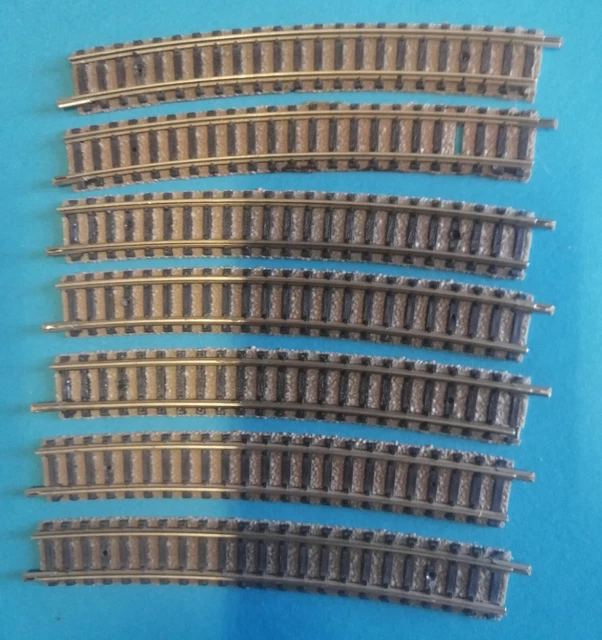 FLEISCHMANN 9128 N Rails courbes R 7,5° 225,6mm Boite de 20 Pces