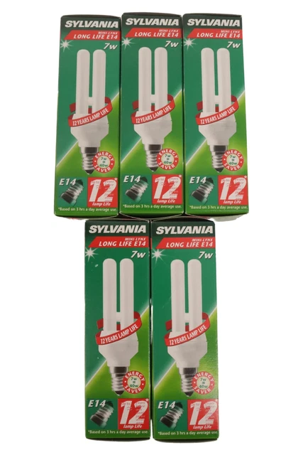 Lampadina SYLVANIA bianca lampada a risparmio energetico E14 7w mini lince 7 W
