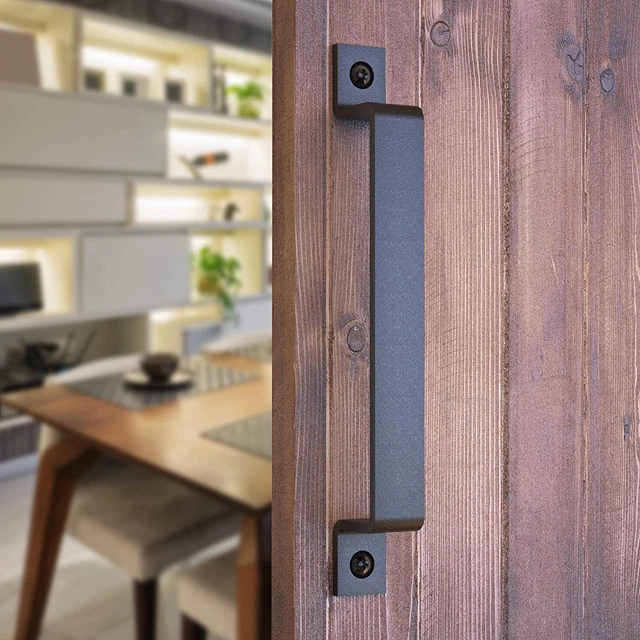 Vivalight 10 Inch Sliding Barn Door Handle Pull Black Large Rustic Fence Gate Ha