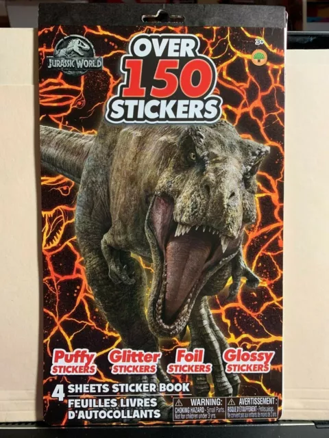 Jurassic World 4 Sheet Sticker Book with Puffy Stickers, 300+ Stickers 