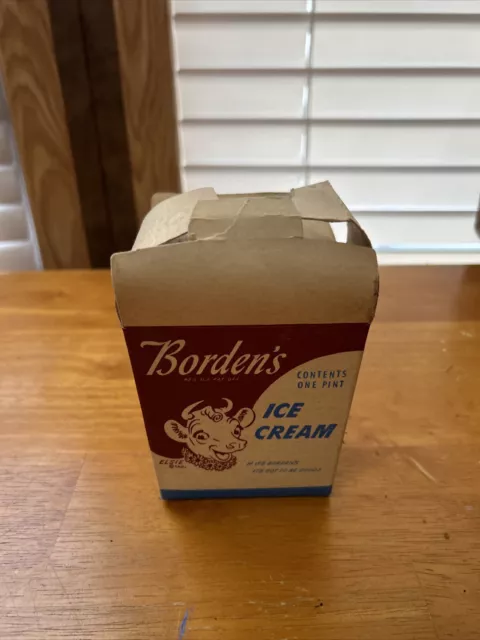 Borden's Ice Cream Pint Container / Box - Syracuse Ny - Elsie The Cow