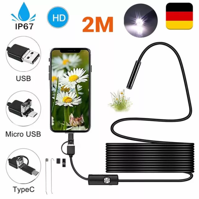 6LED Dual Lens Endoscope USB Endoskop Kamera 1920P HD Inspektion Für Android IOS