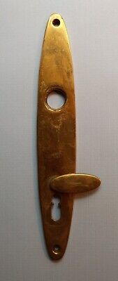Vintage Cast Brass Door Knob Handle Backing Plate with Keyhole Cover 9 Inches 2
