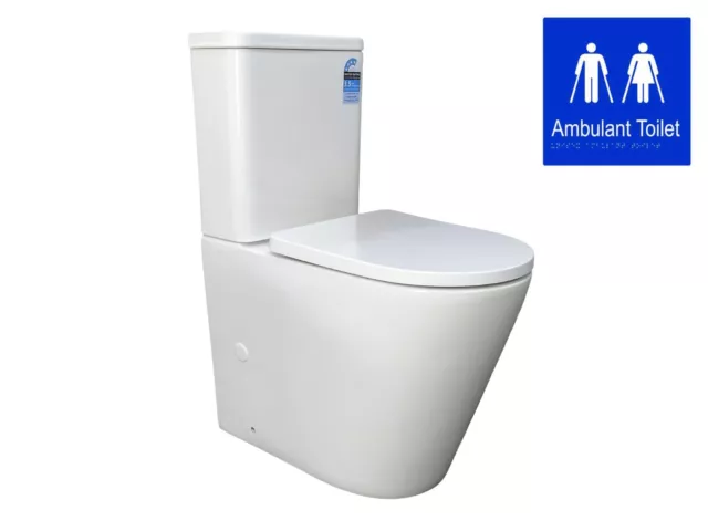 Ambulant Toilet Suite Back To Wall Disabled As1428.1 Care Handicap Soft Close