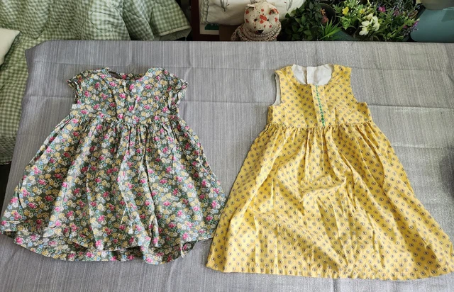 Girls age 2-3 Clothes Bundle 2 items summer dress Next & Handmade green & yellow