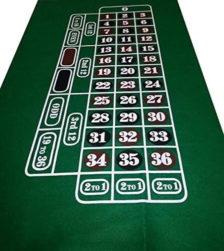 Dark GREEN Roulette Casino Cloth - Layout - Baize