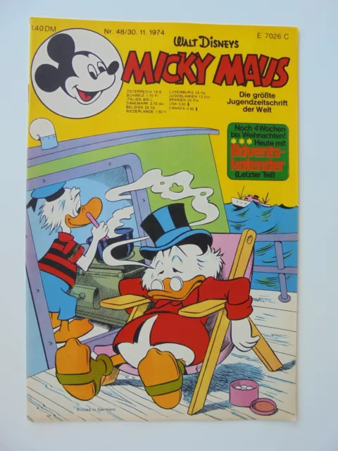 1x Comic -Micky Maus Nr. 48 - 1974 - Walt Disneys - Z. 1-2