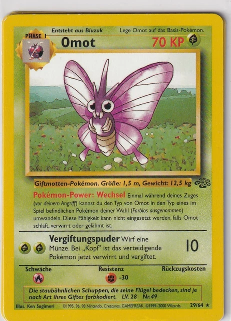 Pokemon Karte Dschungel Jungle Nr. 29/64 Omot deutsch