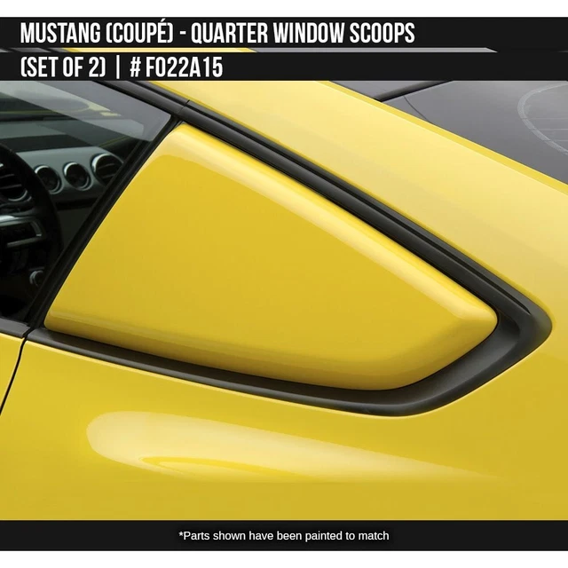 For Ford Mustang 2015-2020 Air Design Satin Black Quarter Window Scoop Set