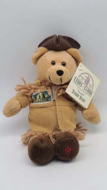 NWT Lewis & Clark USPS Stamp 10" Bear Plush TOY 2004 Timeless Toys