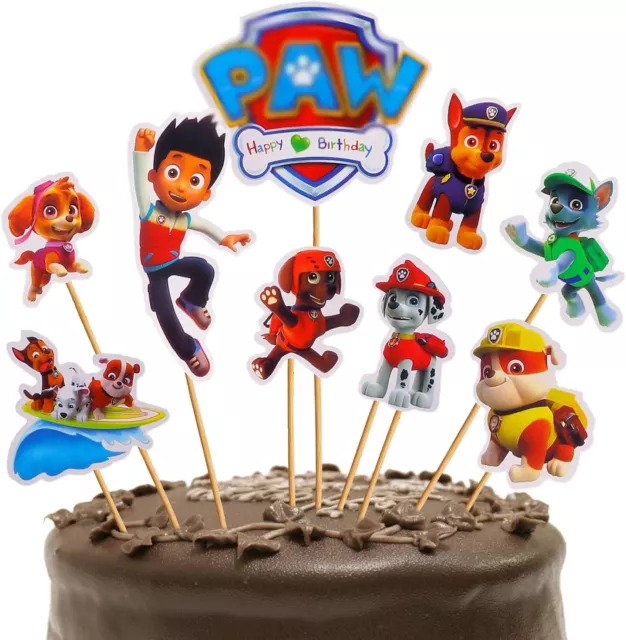 9pcs Paw Patrol Cake Topper Cupcake Cake Decoration Happy Birthday DIY Unisex UK