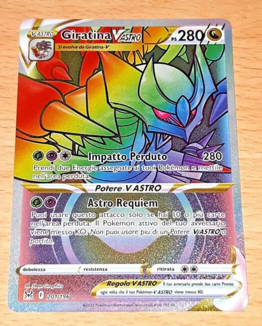 POKEMON GIRATINA V ASTRO 131/196 LOST ORIGIN CARD in Italian