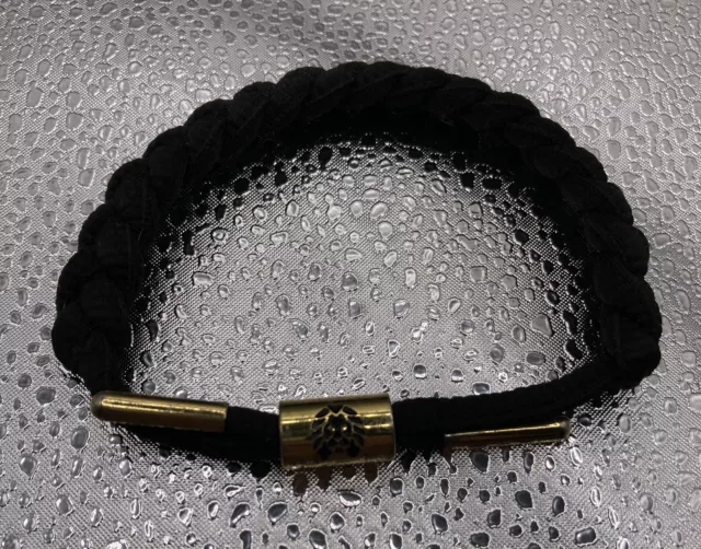 Rastaclat Onyx II Black Gold Shoelace Bracelet Laced Knotted (READ) 2