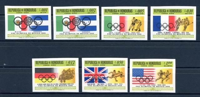 Honduras 702-708 postfrisch Pre Olympia 1968 Mexiko #JS064