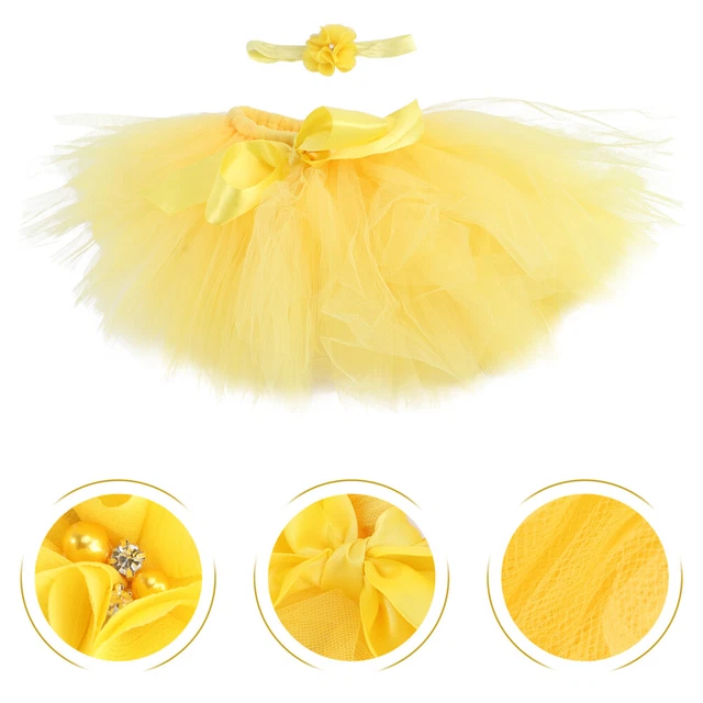 Costume fotografia gialla per neonato Gonna a rete Gonna tutu per neonato