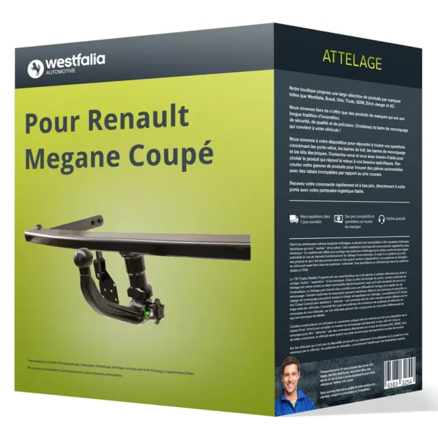 Attelage pour Renault Megane Coupé 2008-2012 démontable sans outil Westfalia TOP
