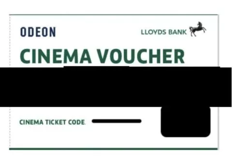 2 x Club Lloyds Odeon Cinema Tickets - For 2D, 3D, ISENSE (Exp: 12/10/2024)