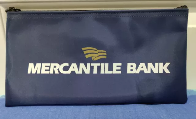 Vtg. Merchantile Bank Large Deposit Money Zipper Bag Pouch- A. Rifkin Co. - New