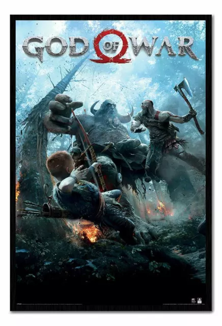 FRAMED PlayStation God Of War Poster Official Licensed 26x38" | UK Seller