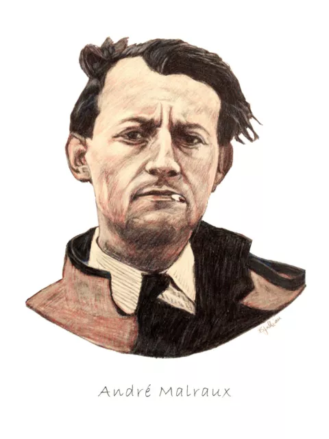 C1 Carte Postale DESSIN JULLIAN Andre MALRAUX