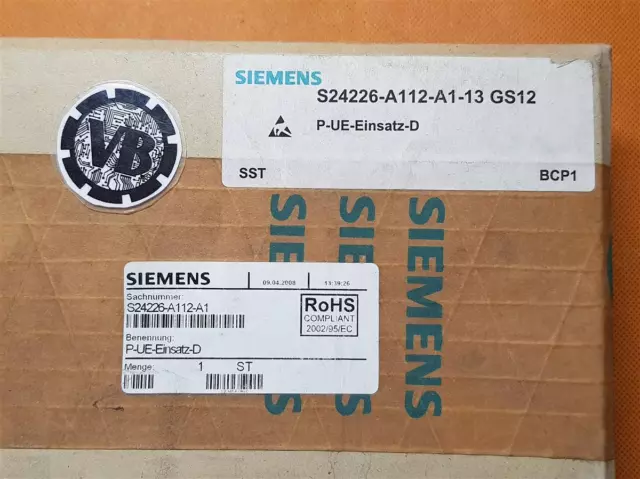 Siemens S24226-A112-A1-13 GS12 / REMOTE SIGNAL. INSERT 2