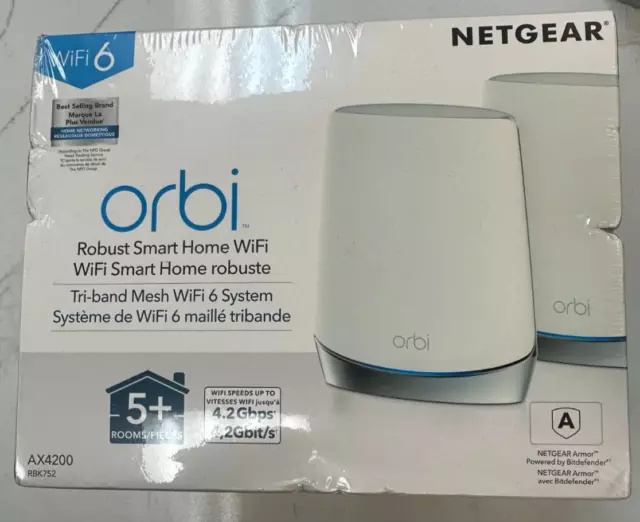 NETGEAR Orbi Whole Home Tri-Band Mesh Wi-Fi 6 System (RBK752) AX4200 *NEW*