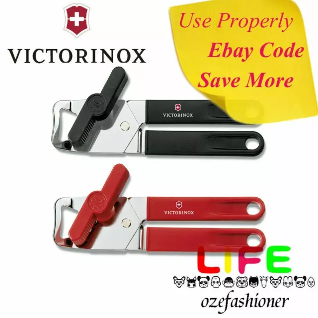 Victorinox Universal Can Opener Stainless Steel Made in Swiss Black/Red IS