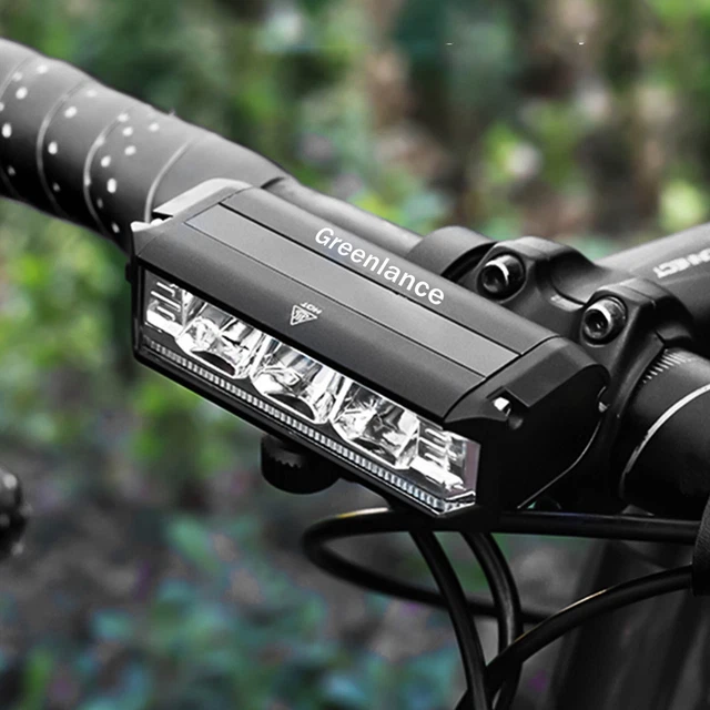 Phare Vélo Avant LED 1200 Lumens - Barre LED, Rechargeable USB, Résistant à L’eau, Marque Greenlance
