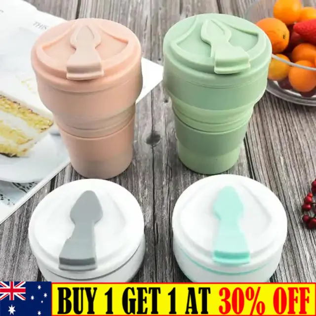 Collapsible Reusable Silicone Coffee Cup Mug Reusable Travel Foldable Leak Proof