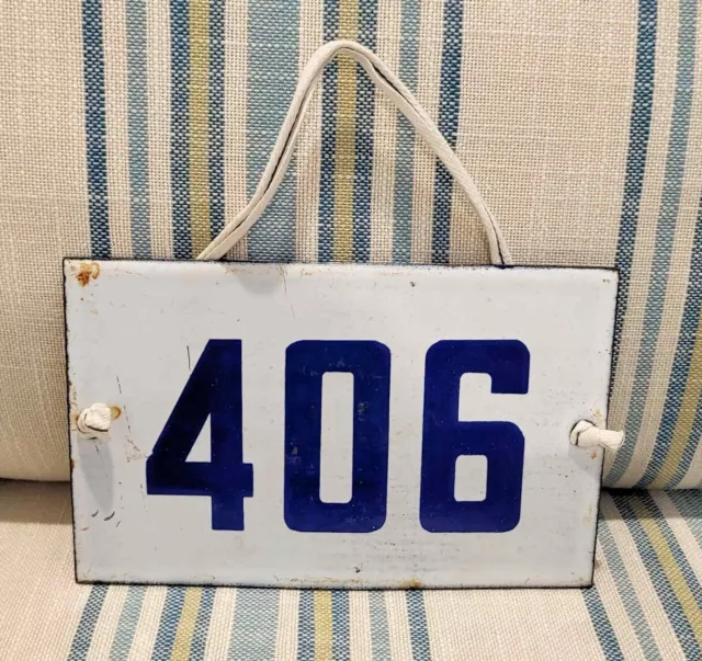 Vintage French door plaque Porcelain Enamel *406*