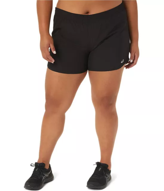 ASICS Womens PR Lyte 4in Run Athletic Workout Shorts, Black, Medium