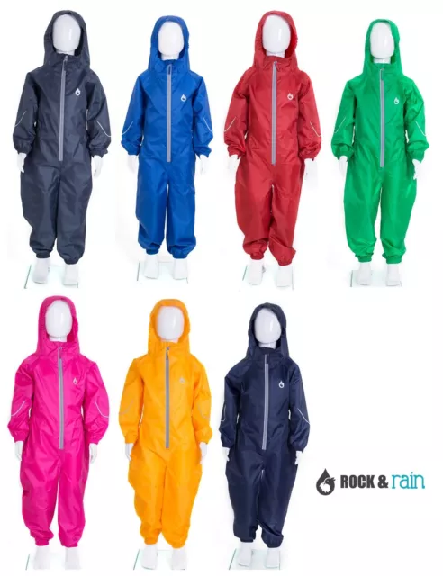 Rock & Rain Suit Kids Puddle Boys Girls All in One Overalls Children Waterproof