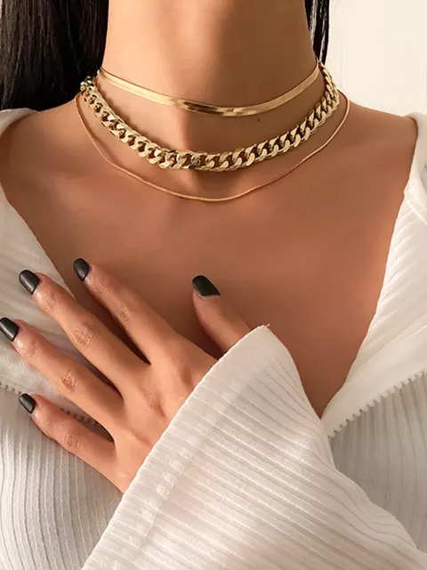 Cadenas de Oro ® Cubana 14K Joyería Fina de Moda Collar Gargantilla para Mujer