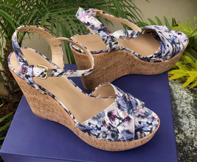 STUART WEITZMAN VL13328 SUNDRY Mauve Crayon Nappa Wedges  US 10.5