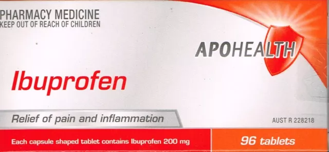 =>Price Smash Apohealth Ibuprofen 200 Mg 96 Tablets Same As Nurofen