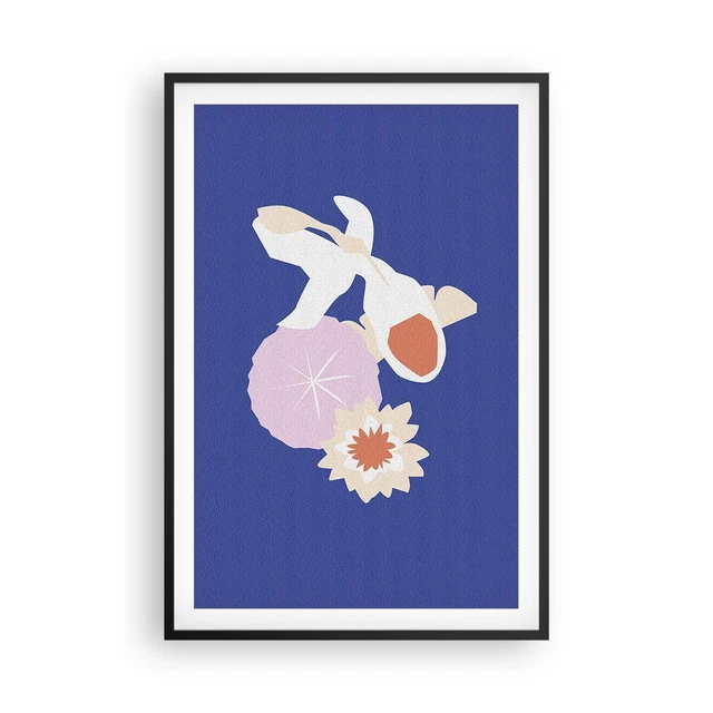Affiche Poster Déco Murale 50x70cm Poisson Moderne Minimaliste - Art Mural Bleu