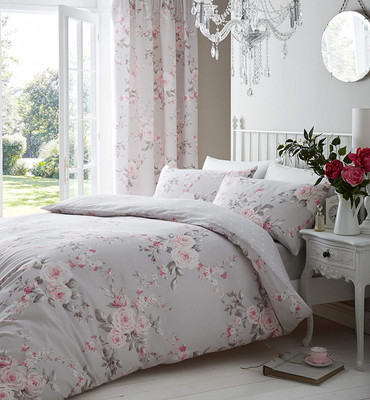 13.5 x 3 x 37.5 cm Catherine Lansfield Linge de lit Rideaux Motif Licornes Rose Rose 