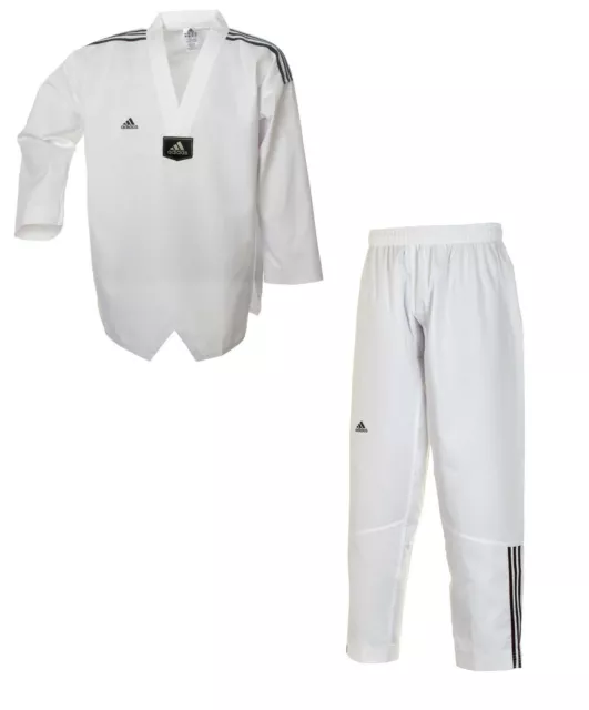 adidas Taekwondoanzug, Adi Club 3 stripes, weißes Revers - Dobok Taekwondo