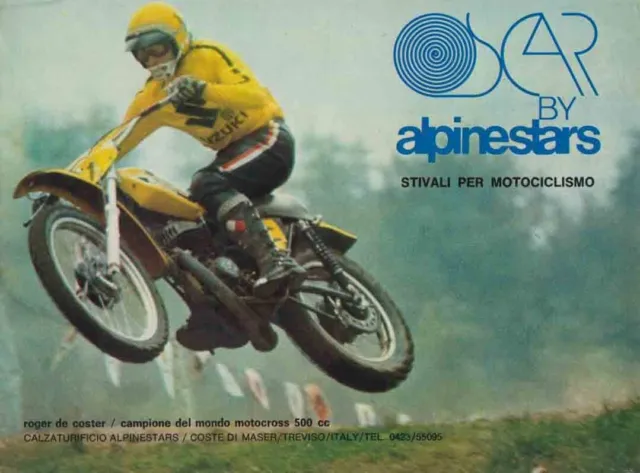 advertising Pubblicità- STIVALI MOTO ALPINESTARS -R.DE COSTER-BOOTS MX VINTAGE