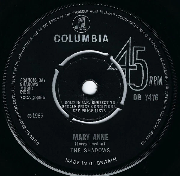 The Shadows - Mary Anne, 7", (Vinyl)