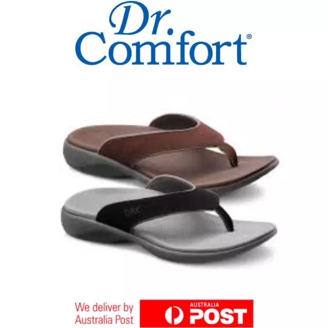 Dr Comfort Collin Wide Men's Thongs | Orthotic Sandals | Free Postage