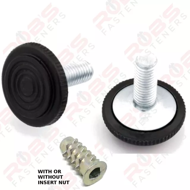 Adjustable Furniture Feet M6 M8 M10 Screw Leveling Foot With Or Without Insert