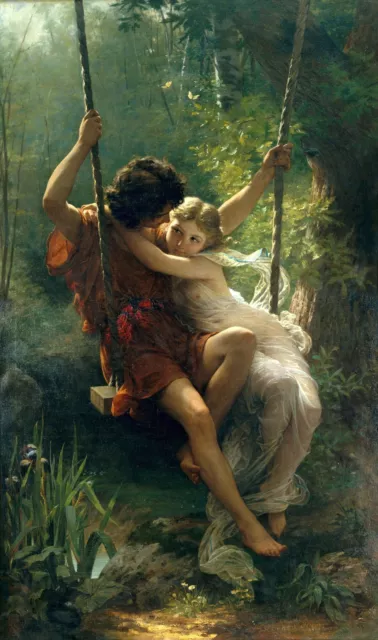 Springtime by Pierre-Auguste Cot Lovers Tree Swing Fine Art Print Vintage Image