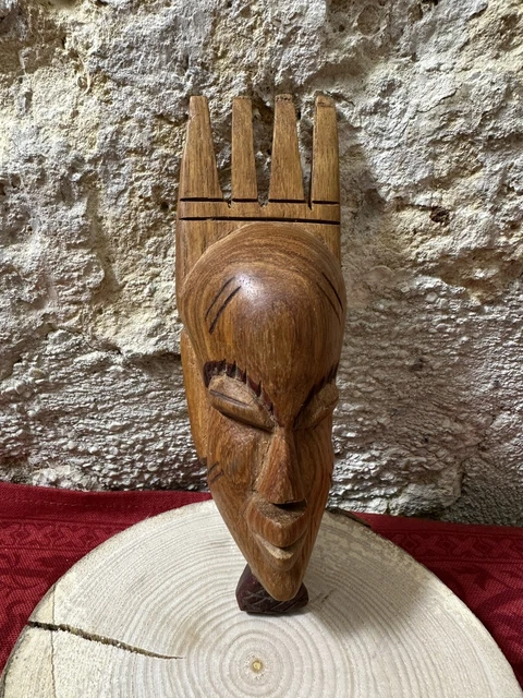 Support De Rangement Ancien En Bois Sculpté Fait Main - Style Ethnique, Marron, Neuf