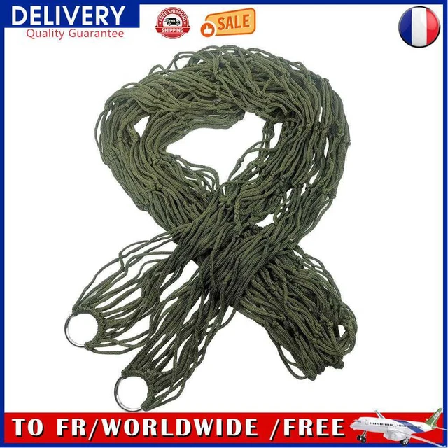 Portable Nylon Hanging Bed Mesh Swing Sleeping Camping Hammock (Army Green)