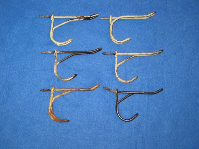 6 Vintage Metal Threaded Wire Hooks Coat hooks Farmhouse  wire coat hook 2
